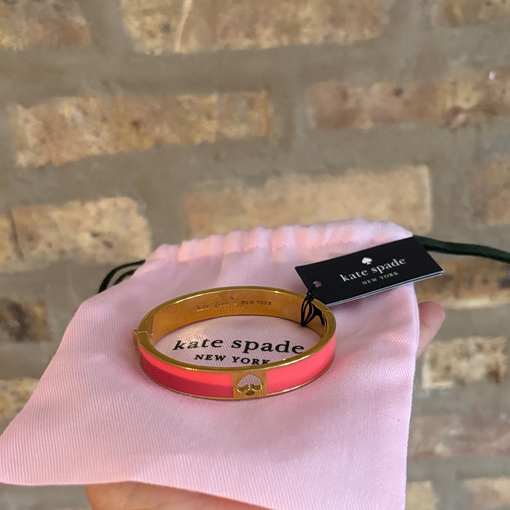 Kate Spade Gold and Pink Heart Bracelet - Picture 4 of 4